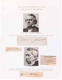 ANDREW JOHNSON & WILLIAM SEWARD SIGNED CUTS.