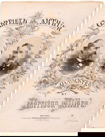 GARFIELD & ARTHUR QUICKSTEP 1880 CAMPAIGN JUGATE SHEET MUSIC.