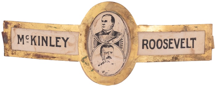 MCKINLEY & ROOSEVELT 1900 OVER UNDER JUGATE HAT PIECE HAKE #1.
