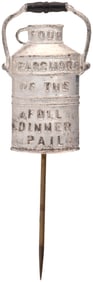 McKINLEY "FOUR YEARS MORE OF THE FULL DINER PAIL" FIGURAL STICKPIN.