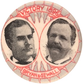 BRYAN & SEWALL "VICTORY 1896" JUGATE BUTTON HAKE #9.