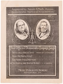 BRYAN & KERN "THE PEOPLE ARE BOUND TO WIN" 1908 JUGATE SHEET MUSIC.