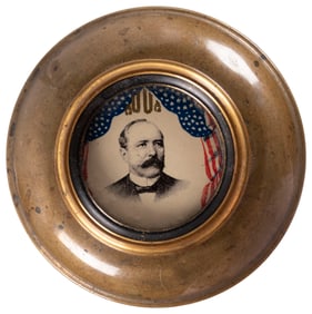 PARKER 1904 CELLO PORTRAIT IN LARGE BRASS CANE TOPPER.