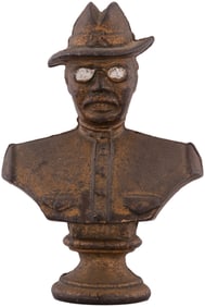 ROOSEVELT ROUGH RIDER FIGURAL BUST STILL BANK.