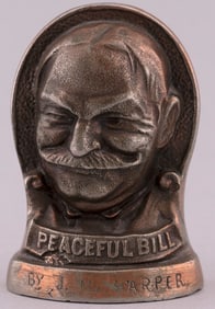 TAFT & SHERMAN "PEACEFUL BILL SMILING JIM" 1908 JUGATE STILL BANK.
