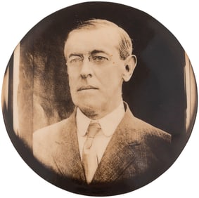 WILSON UNUSUAL OVERSIZED REAL PHOTO PORTRAIT BUTTON.
