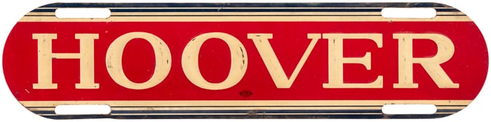 HOOVER RARE OVAL 1928 CAMPAIGN LICENSE PLATE ATTACHMENT.