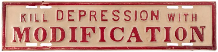 KILL DEPRESSION WITH MODIFICATION C. 1932 LICENSE PLATE ATTACHMENT.