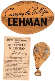 KEEP PUNCHING FOR ROOSEVELT & LEHMAN AND "CARRYING THE BALL FOR LEHMAN" EPHEMERA.