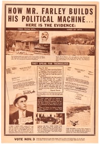 ANTI-FDR "ROOSEVELT BARKS AT THE RICH... BITES THE POOR" TWO SIDED POSTER.