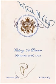 RICHARD NIXON & JOHN MITCHELL "VICTORY '72 DINNER" PROGRAM.