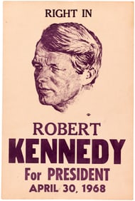 ROBERT F. KENNEDY "APRIL 30, 1968" MASSACHUSETTS PRIMARY POSTER.