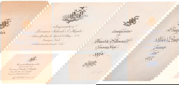 HUGHES, SMITH & ROOSEVELT NEW YORK GOV. INAUGURAL EPHEMERA.