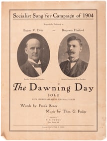 DEBS & HANFORD "THE DAWNING DAY" 1904 SOCIALIST JUGATE SHEET MUSIC.
