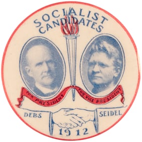 DEBS & SEIDEL "SOCIALIST CANDIDATES" RARE 1912 JUGATE BUTTON HAKE #2143.