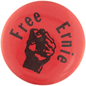 FREE ERNIE SNCC TEXAS CIVIL RIGHTS BUTTON.