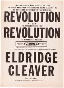 ELDRIDGE CLEAVER "REVOLUTION" 1968 BLACK PANTHER PARTY POSTER.