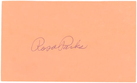 ROSA PARKS CIVIL RIGHTS ACTIVIST SIGNED INDEX CARD.