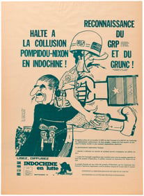 FRENCH LANGUAGE ANTI-NIXON ANTI-VIETNAM WAR POSTER.