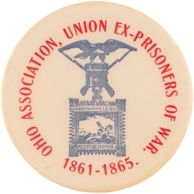UNION EX-PRISONERS OF (CIVIL) WAR, OHIO ASSOCIATION BUTTON.