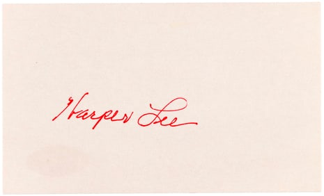 HARPER LEE SIGNED CARD.