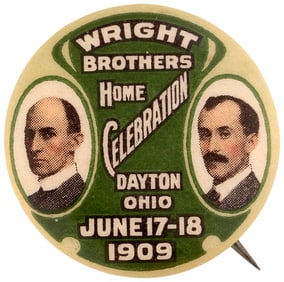 WRIGHT BROTHERS DAYTON OHIO HOMECOMING BUTTON.