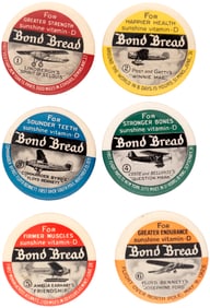BOND BREAD FAMOUS PILOTS AND AIRPLANES BOTH VARIETIES COMPLETE SETS OF 6.