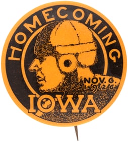 1926 IOWA HOMECOMING FOOTBALL GAME BUTTON.