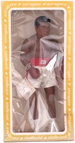 MUHAMMAD ALI/CASSIUS CLAY BOXED & DOUBLE-SIGNED EFFANBEE DOLL.