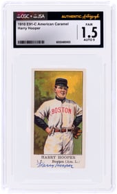 1910 E91-C AMERICAN CARAMEL HARRY HOOPER (HOF) ROOKIE-ERA CGC 1.5 FAIR AUTOGRAPH 9 (1 OF 1).