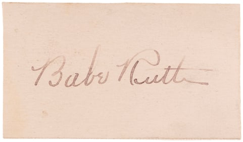 BABE RUTH (HOF) CUT SIGNATURE.