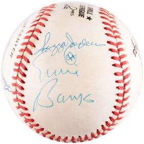 500 HOME RUN CLUB MULTI-SIGNED BASEBALL INCLUDING MANTLE/MAYS/AARON & OTHERS.