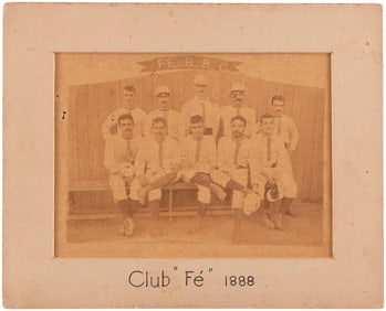 RARE 1888 CLUB FE CUBAN PROFESSIONAL BASEBALL TEAM CABINET PHOTOGRAPH.