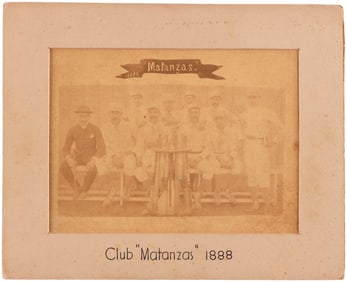 RARE 1888 CLUB MATANZAS CUBAN PROFESSIONAL BASEBALL TEAM CABINET PHOTOGRAPH.
