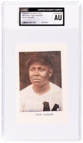 1948-49 TRINIDAD Y HNO MARIANAO TIGERS BOOKLET (PAGE) BUCK LEONARD (HOF) ROOKIE CARD CGC AUTHENTIC.
