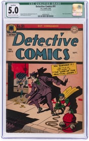DETECTIVE COMICS #91 SEPTEMBER 1944 CGC QUALIFIED 5.0 VG/FINE.