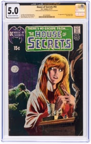 HOUSE OF SECRETS #92 JUNE-JULY 1971 CGC JSA AUTHENTIC AUTOGRAPH 5.0 VG/FINE (FIRST SWAMP THING).