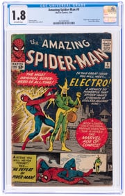 AMAZING SPIDER-MAN #9 FEBRUARY 1964 CGC 1.8 GOOD- (FIRST ELECTRO).