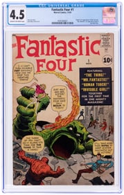 FANTASTIC FOUR #1 NOVEMBER 1961 CGC 4.5 VG+ (FIRST FANTASTIC FOUR & MOLE MAN).