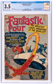 FANTASTIC FOUR #3 MARCH 1962 CGC 3.5 VG- (FIRST FANTASTIC FOUR IN COSTUME).