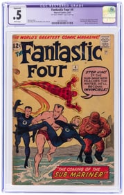 FANTASTIC FOUR #4 MAY 1962 CGC RESTORED 0.5 APPARENT POOR (FIRST SILVER AGE SUB-MARINER).