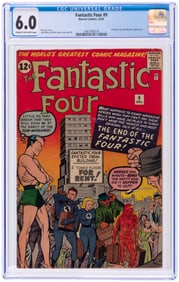 FANTASTIC FOUR #9 DECEMBER 1962 CGC 6.0 FINE.