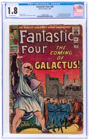 FANTASTIC FOUR #48 MARCH 1966 CGC 1.8 GOOD- (FIRST SILVER SURFER & GALACTUS).