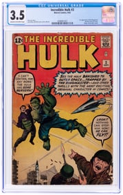 INCREDIBLE HULK #3 SEPTEMBER 1962 CGC 3.5 VG- (FIRST RINGMASTER).