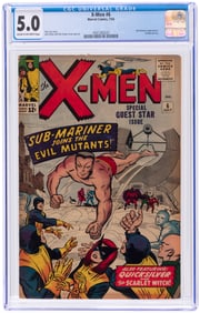 X-MEN #6 JULY 1964 CGC 5.0 VG/FINE.