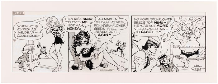 LI'L ABNER 1971 DAILY STRIP ORIGINAL ART BY AL CAPP.