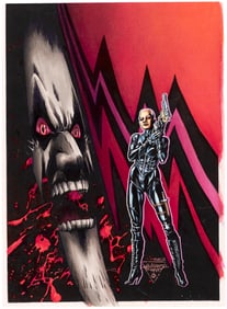 DEATHWISH #4 COMIC BOOK COVER ORIGINAL COLOR ART BY NOELLE GIDDINGS.