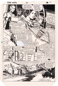 STAR WARS #80 COMIC BOOK PAGE ORIGINAL ART BY RON FRENZ.