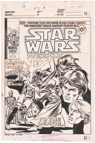 STAR WARS WEEKLY #8 COMIC BOOK COVER ORIGINAL ART BY GIL KANE.