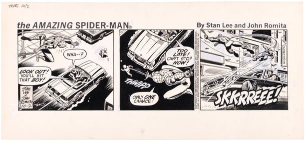 THE AMAZING SPIDER-MAN 1980 DAILY STRIP ORIGINAL ART BY JOHN ROMITA SR.